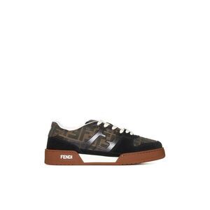 Fendi Women Fendi Match Low-Top In Canvas With Black Suede